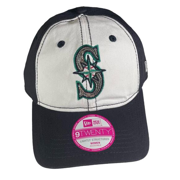 Seattle Mariners Shiny Embroidered Adjustable Ladies Hat S Logo Cap MLB Baseball - Picture 1 of 12